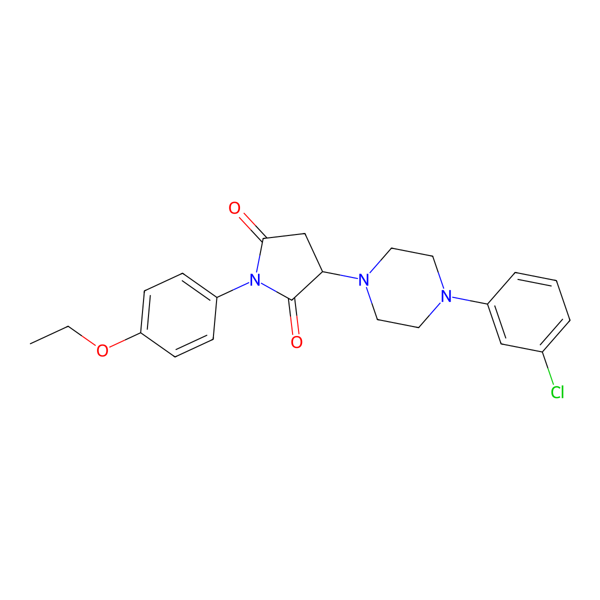 3-[4-(3-Chlorophenyl)piperazin-1-yl]-1-(4-ethoxyphenyl)pyrrolidine-2,5-dione molecular structure, CAS 311316-08-2