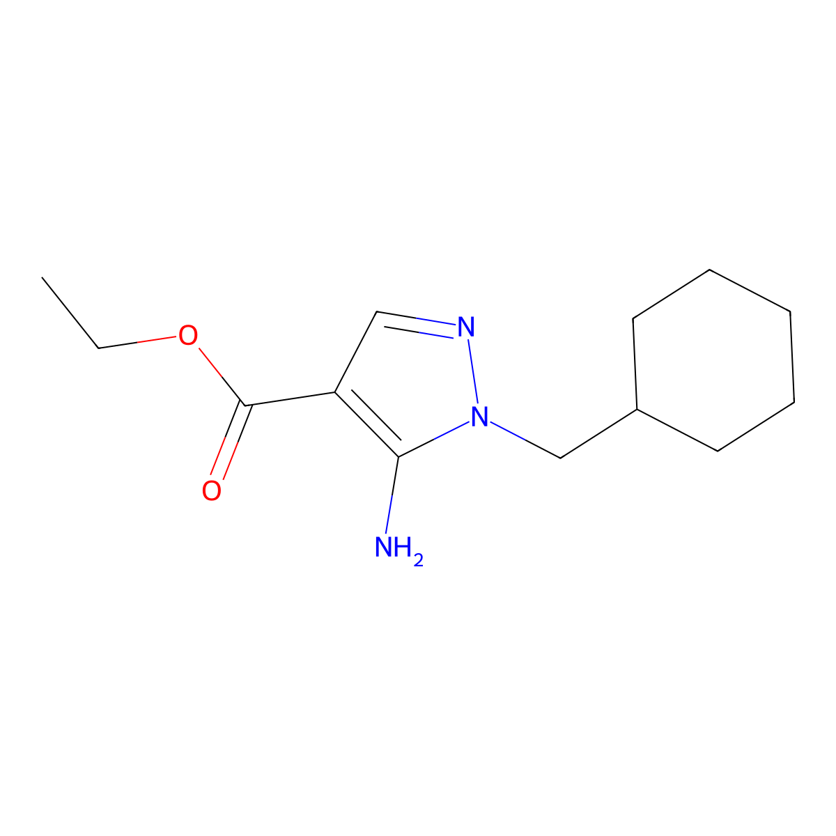 ethyl 5-amino-1-(cyclohexylmethyl)-1H-pyrazole-4-carboxylate molecular structure, CAS 311316-36-6
