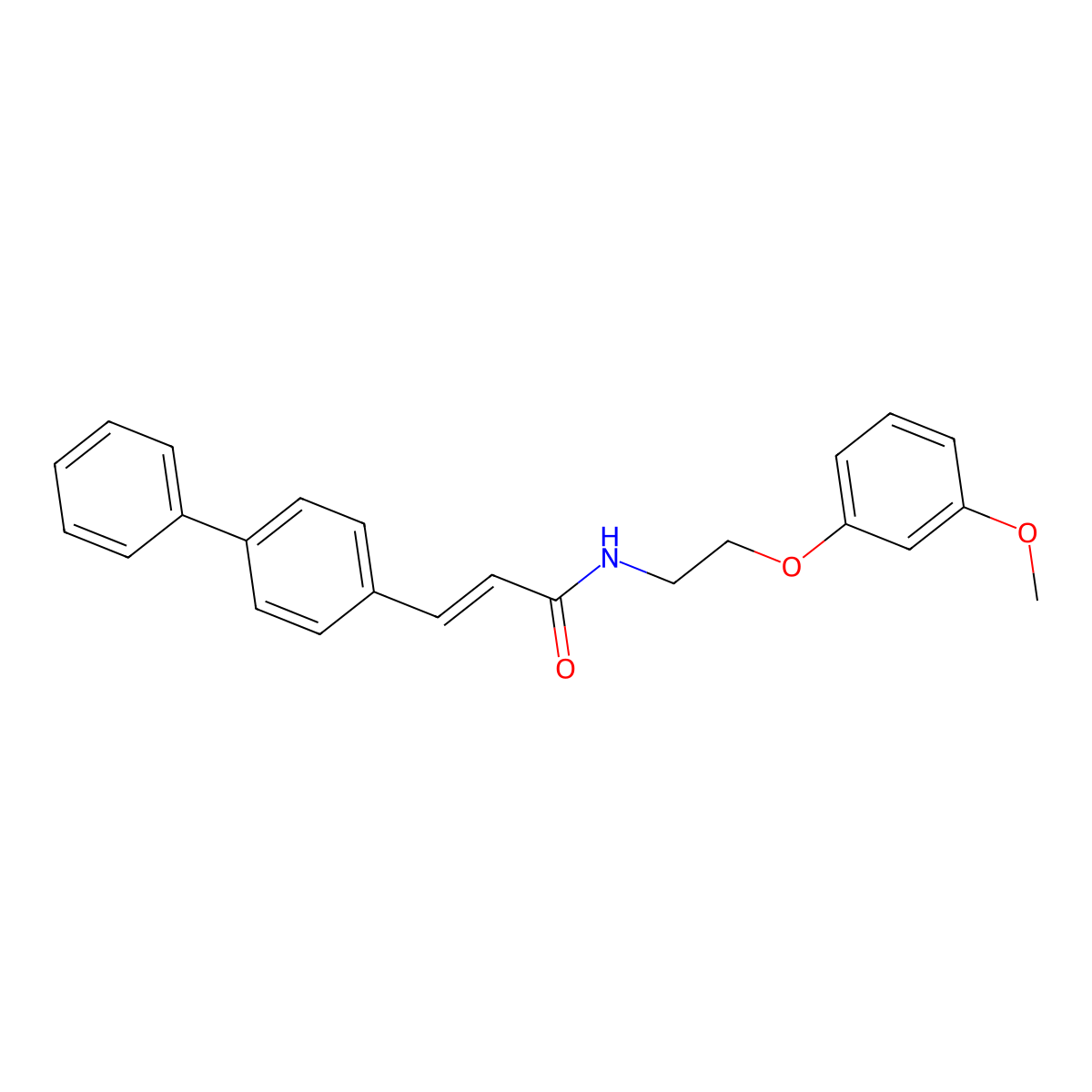 3-([1,1'-Biphenyl]-4-yl)-N-[2-(3-methoxyphenoxy)ethyl]prop-2-enamide molecular structure, CAS 311316-43-5