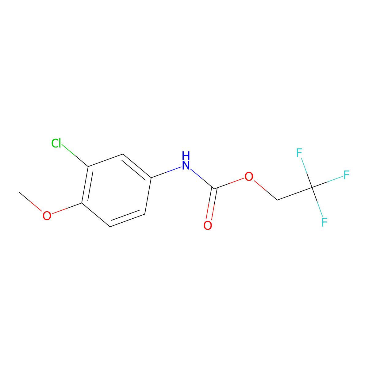 2,2,2-trifluoroethyl N-(3-chloro-4-methoxyphenyl)carbamate molecular structure, CAS 311316-81-1