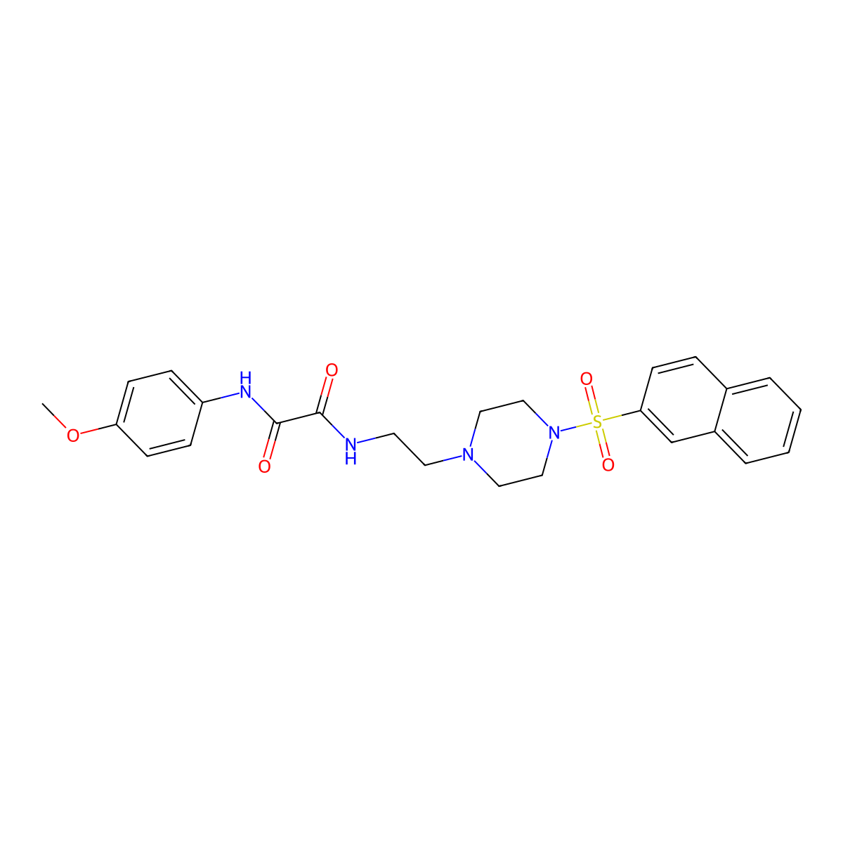 N'-(4-methoxyphenyl)-N-[2-(4-naphthalen-2-ylsulfonylpiperazin-1-yl)ethyl]oxamide molecular structure, CAS 311316-90-2