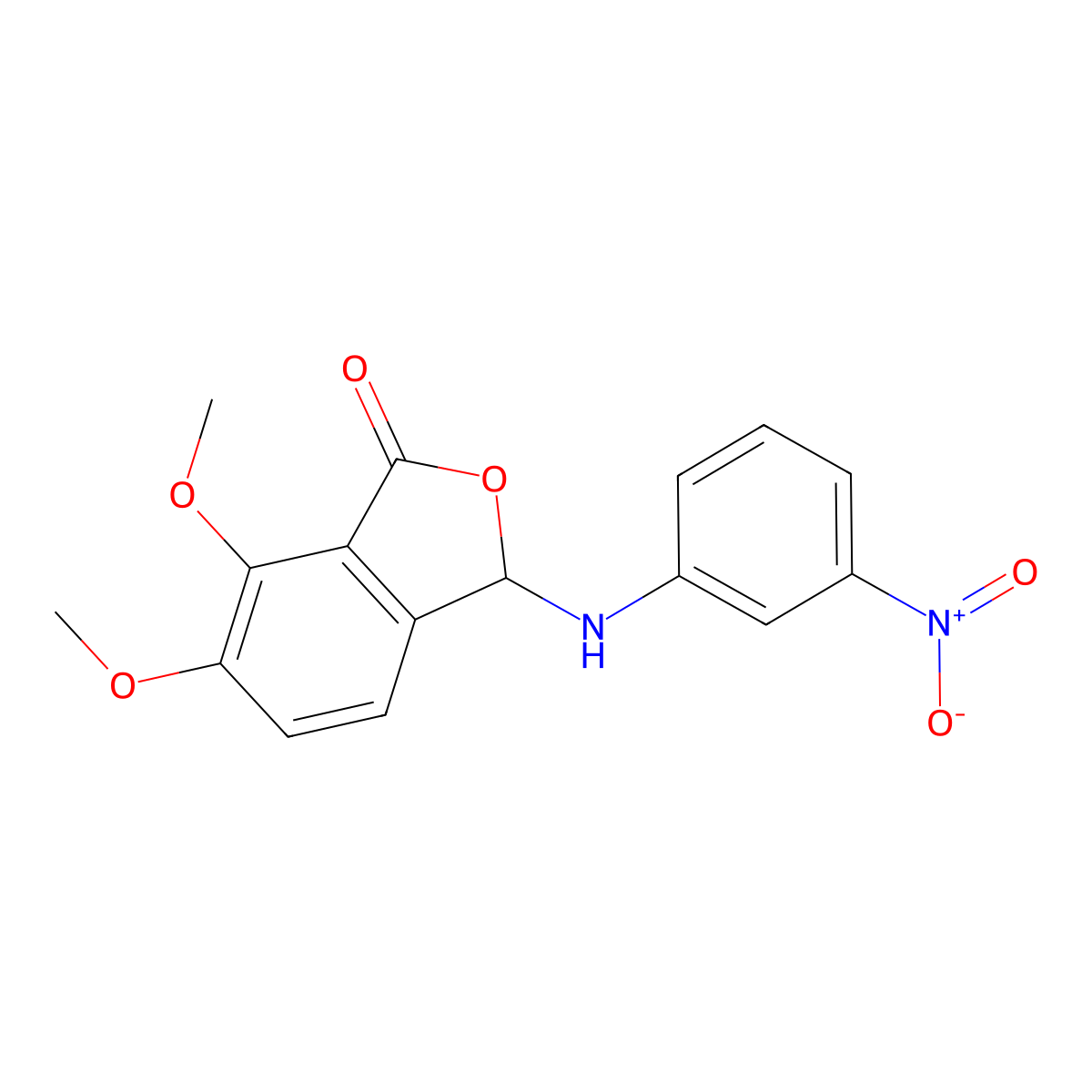 6,7-dimethoxy-3-(3-nitroanilino)-3H-2-benzofuran-1-one molecular structure, CAS 311316-98-0