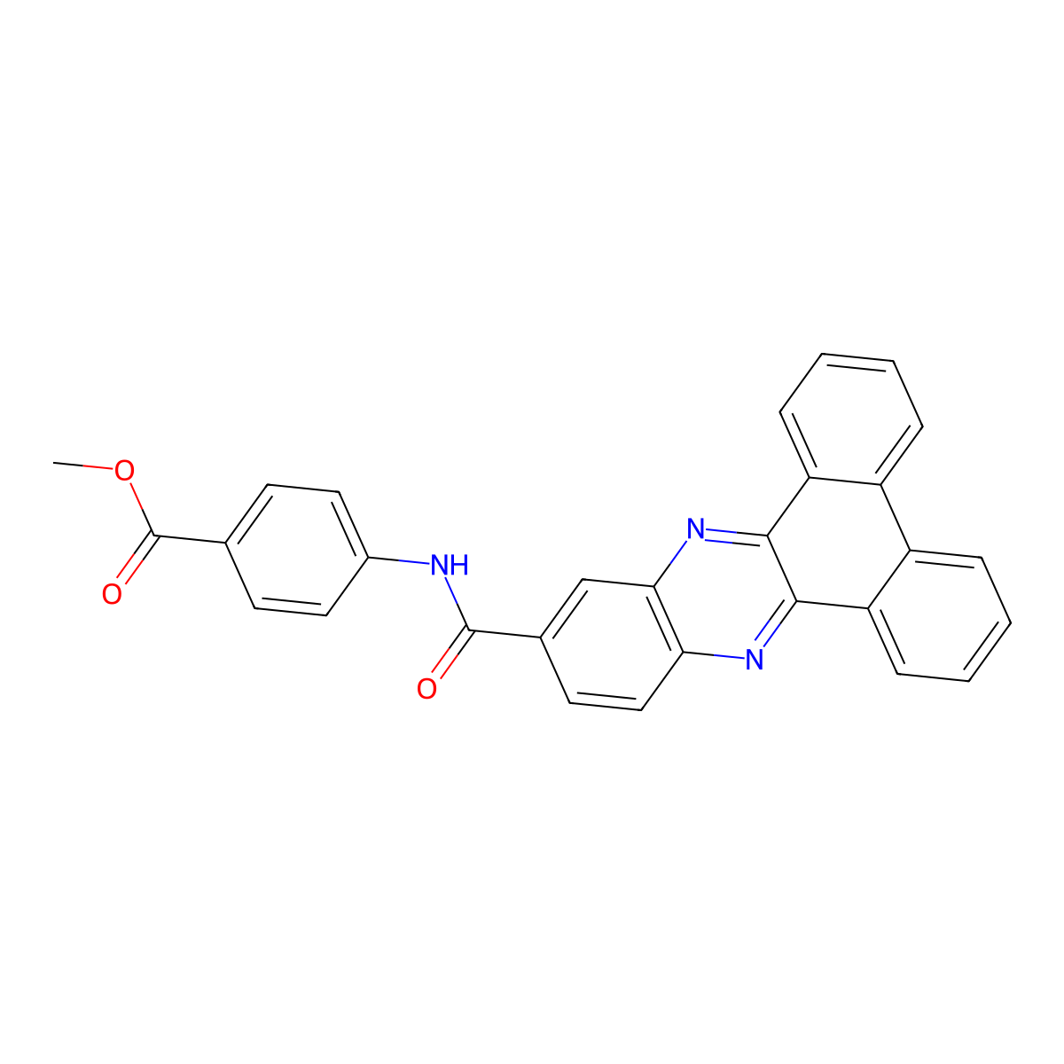 Methyl 4-[(dibenzo[a,c]phenazin-11-ylcarbonyl)amino]benzoate molecular structure, CAS 311317-28-9
