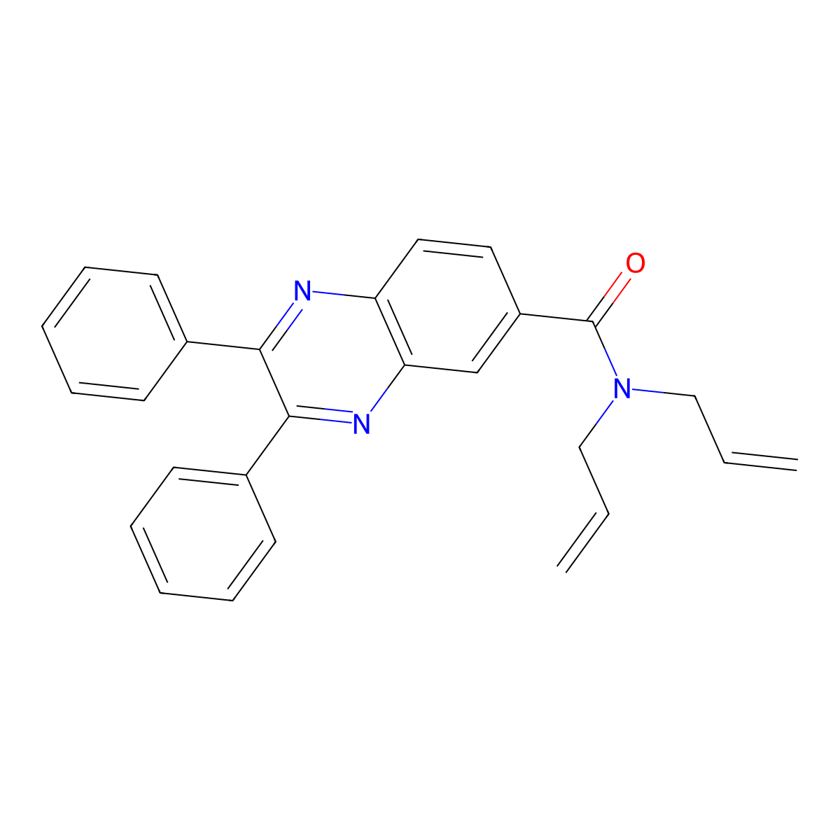 N,N-diallyl-2,3-diphenyl-6-quinoxalinecarboxamide molecular structure, CAS 311317-41-6