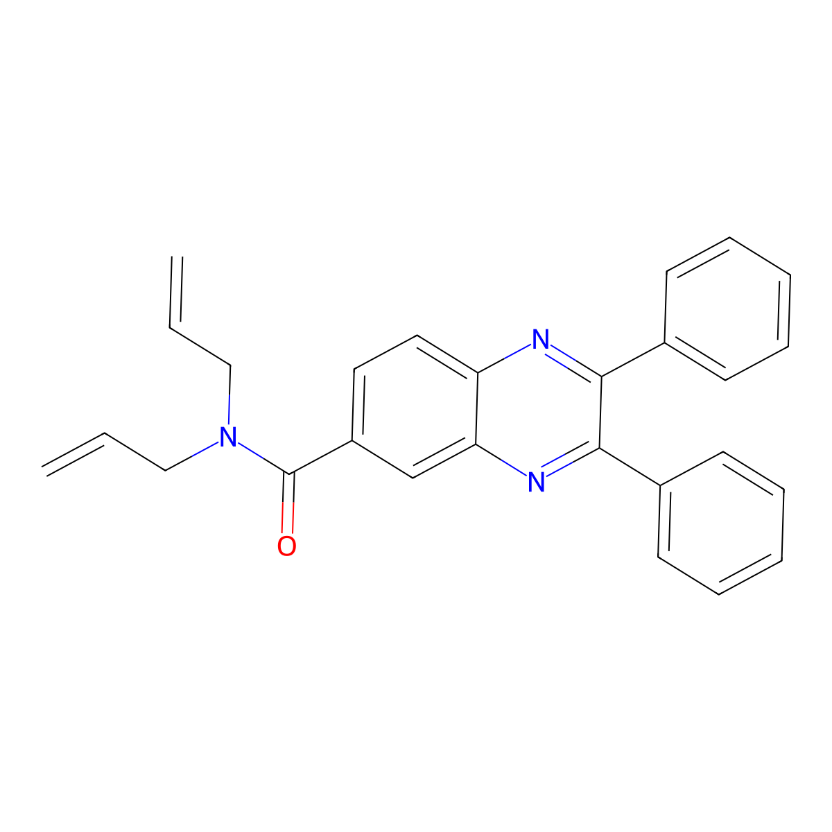 N,N-diallyl-2,3-diphenyl-6-quinoxalinecarboxamide molecular structure, CAS 311317-41-6