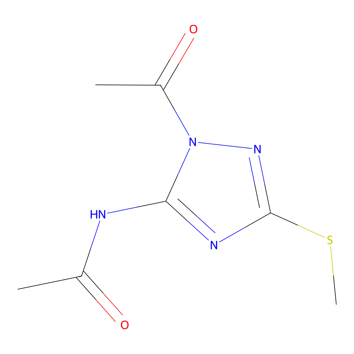 N-[1-acetyl-3-(methylsulfanyl)-1H-1,2,4-triazol-5-yl]acetamide molecular structure, CAS 311317-45-0