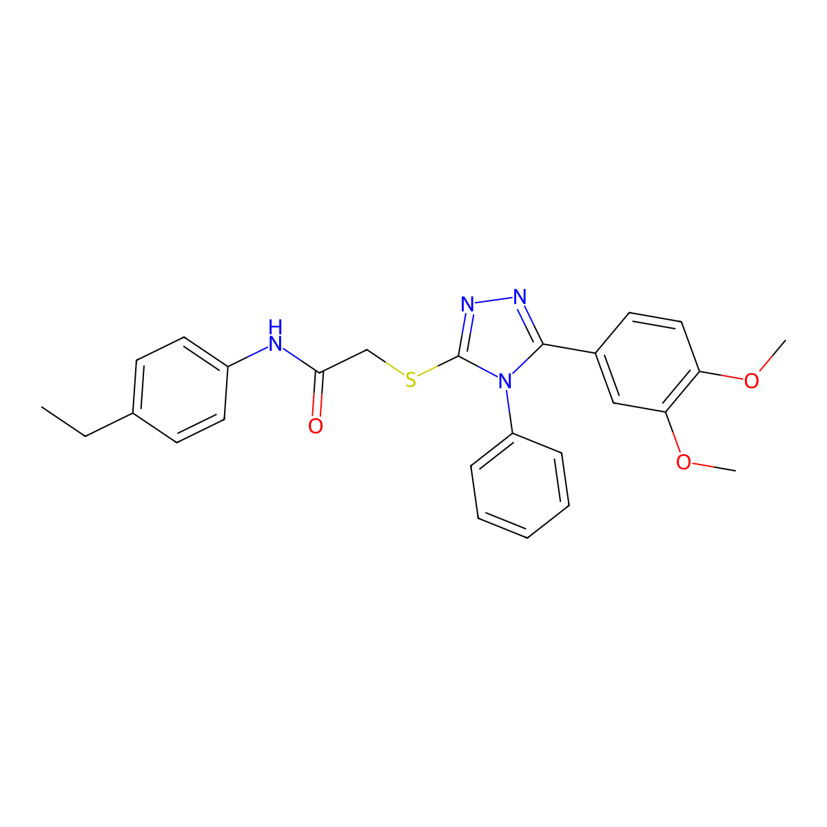 2-{[5-(3,4-dimethoxyphenyl)-4-phenyl-4H-1,2,4-triazol-3-yl]sulfanyl}-N-(4-ethylphenyl)acetamide molecular structure, CAS 311317-56-3