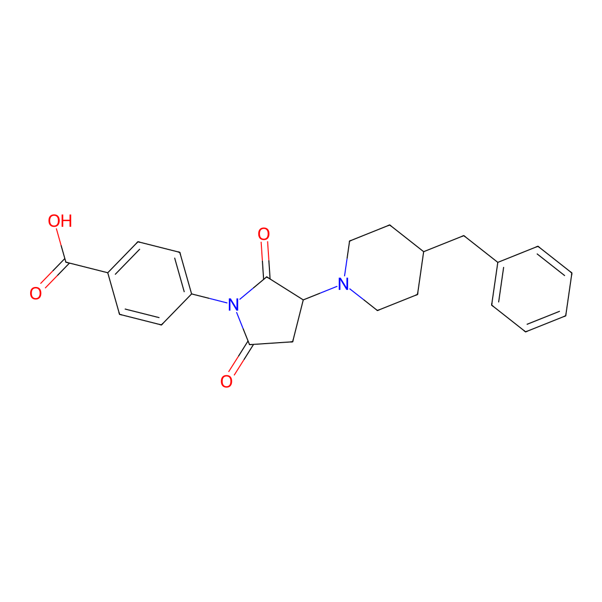 4-[3-(4-Benzylpiperidin-1-yl)-2,5-dioxopyrrolidin-1-yl]benzoic acid molecular structure, CAS 311317-68-7