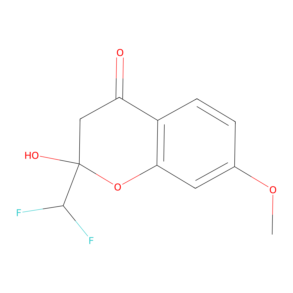 2-(Difluoromethyl)-2-hydroxy-7-methoxychroman-4-one molecular structure, CAS 311318-07-7