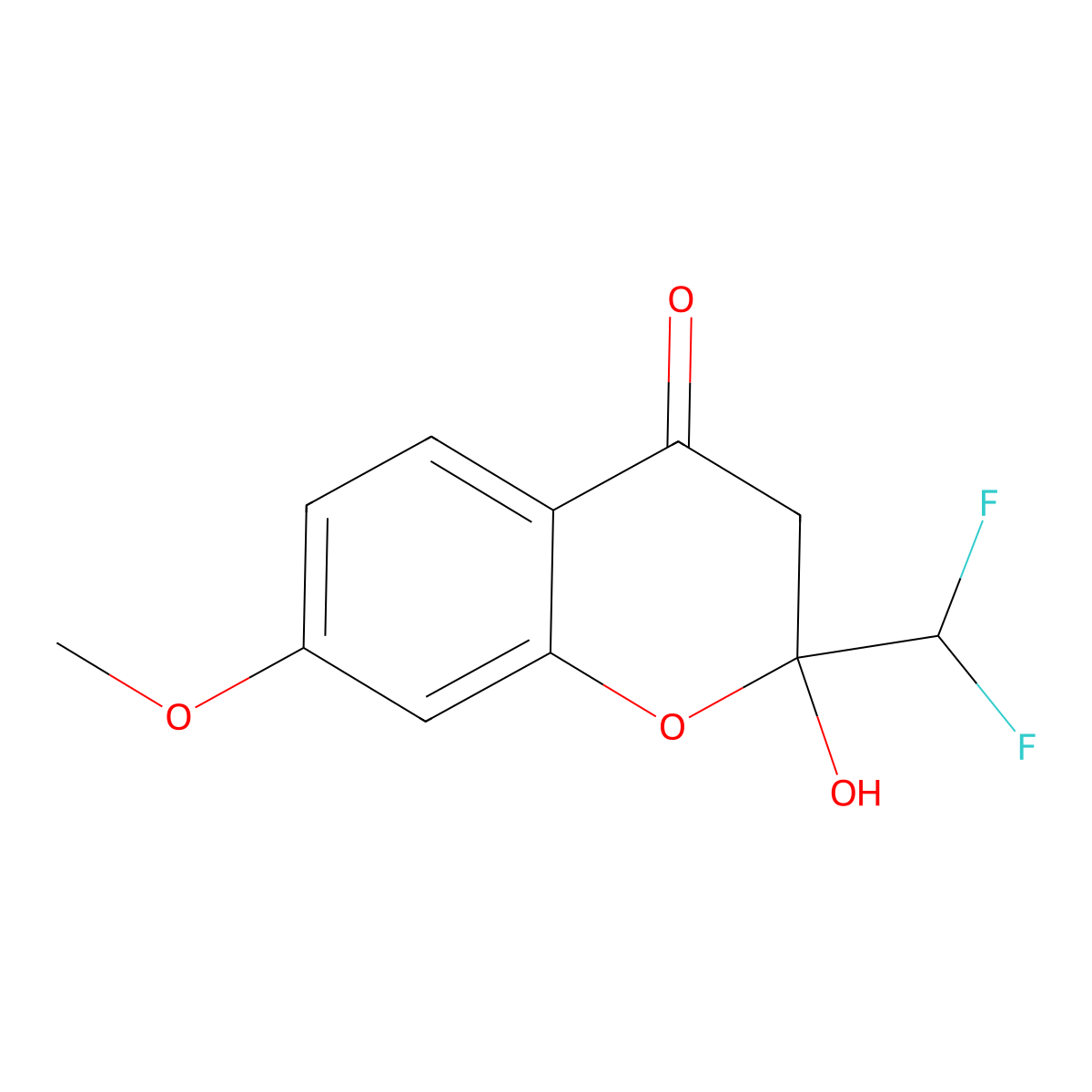 2-(Difluoromethyl)-2-hydroxy-7-methoxychroman-4-one molecular structure, CAS 311318-07-7