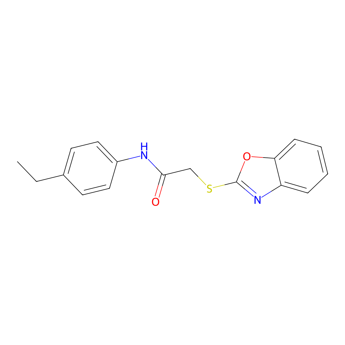 2-(1,3-Benzoxazol-2-ylsulfanyl)-N-(4-ethylphenyl)acetamide molecular structure, CAS 311318-09-9