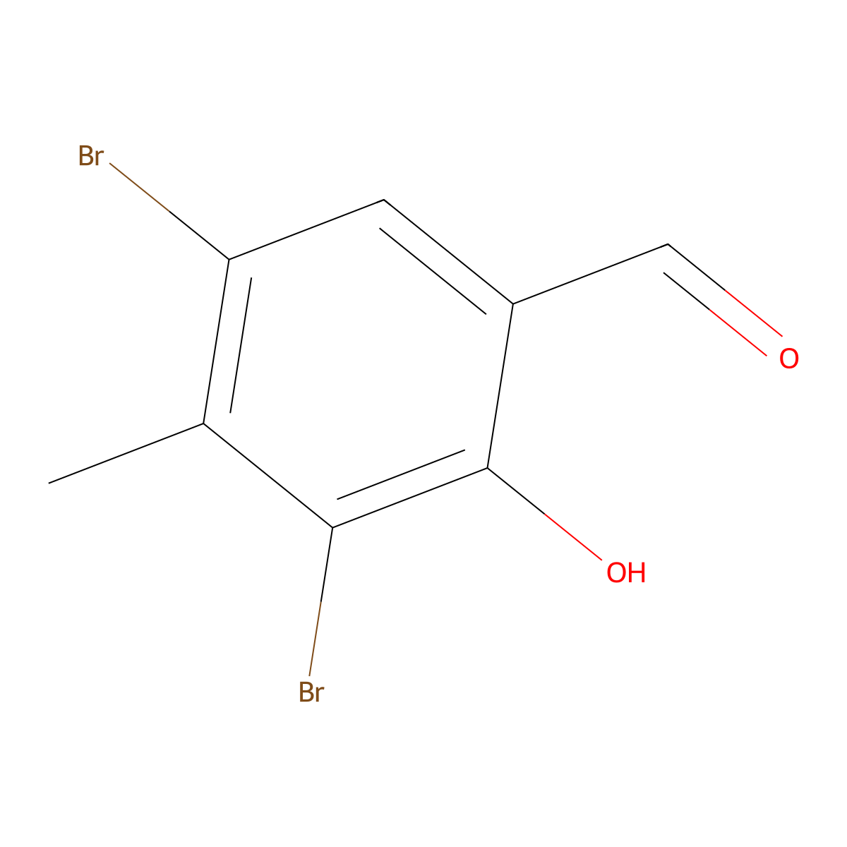 3,5-Dibromo-2-hydroxy-4-methylbenzaldehyde molecular structure, CAS 311318-65-7
