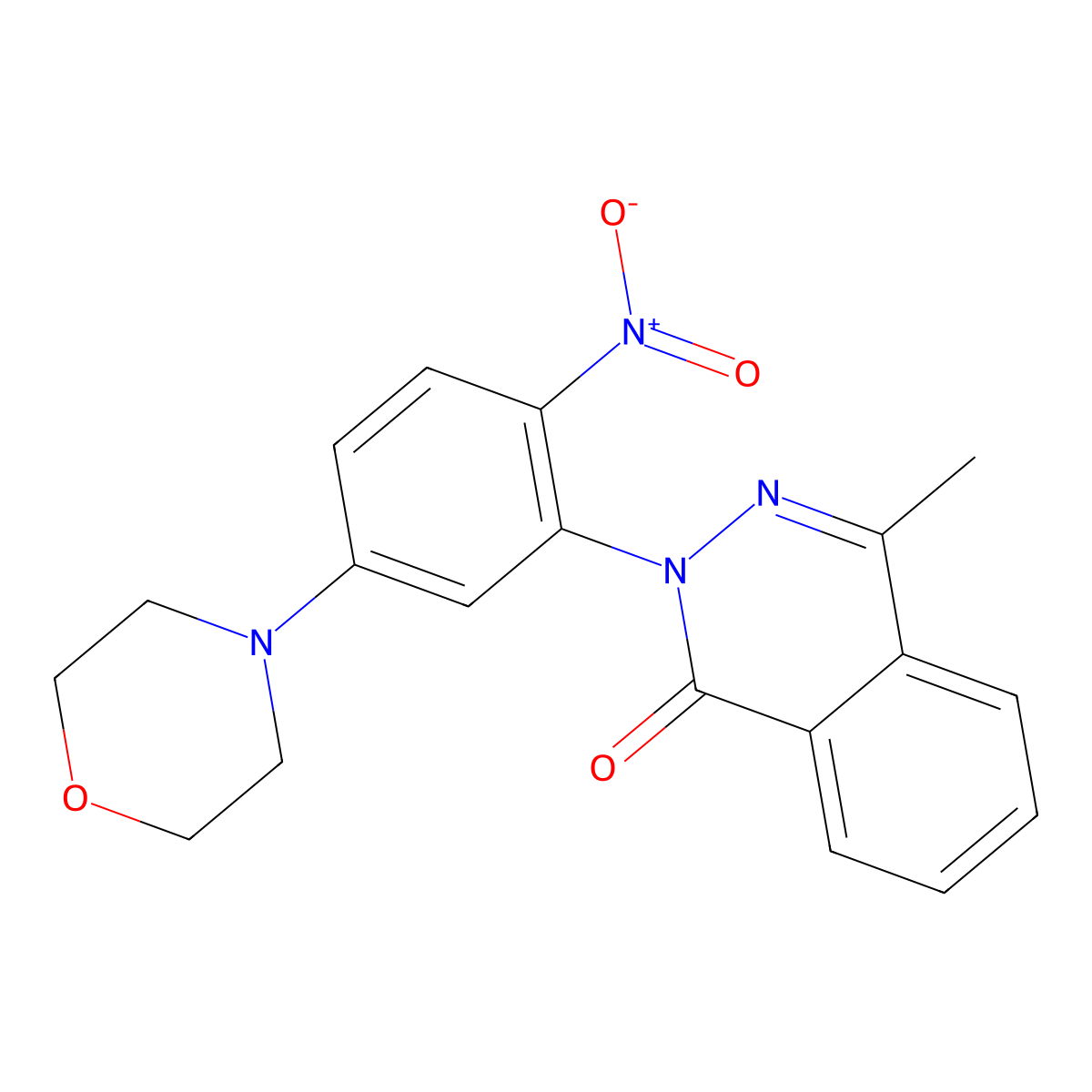4-Methyl-2-(5-morpholin-4-yl-2-nitrophenyl)phthalazin-1-one molecular structure, CAS 311320-41-9