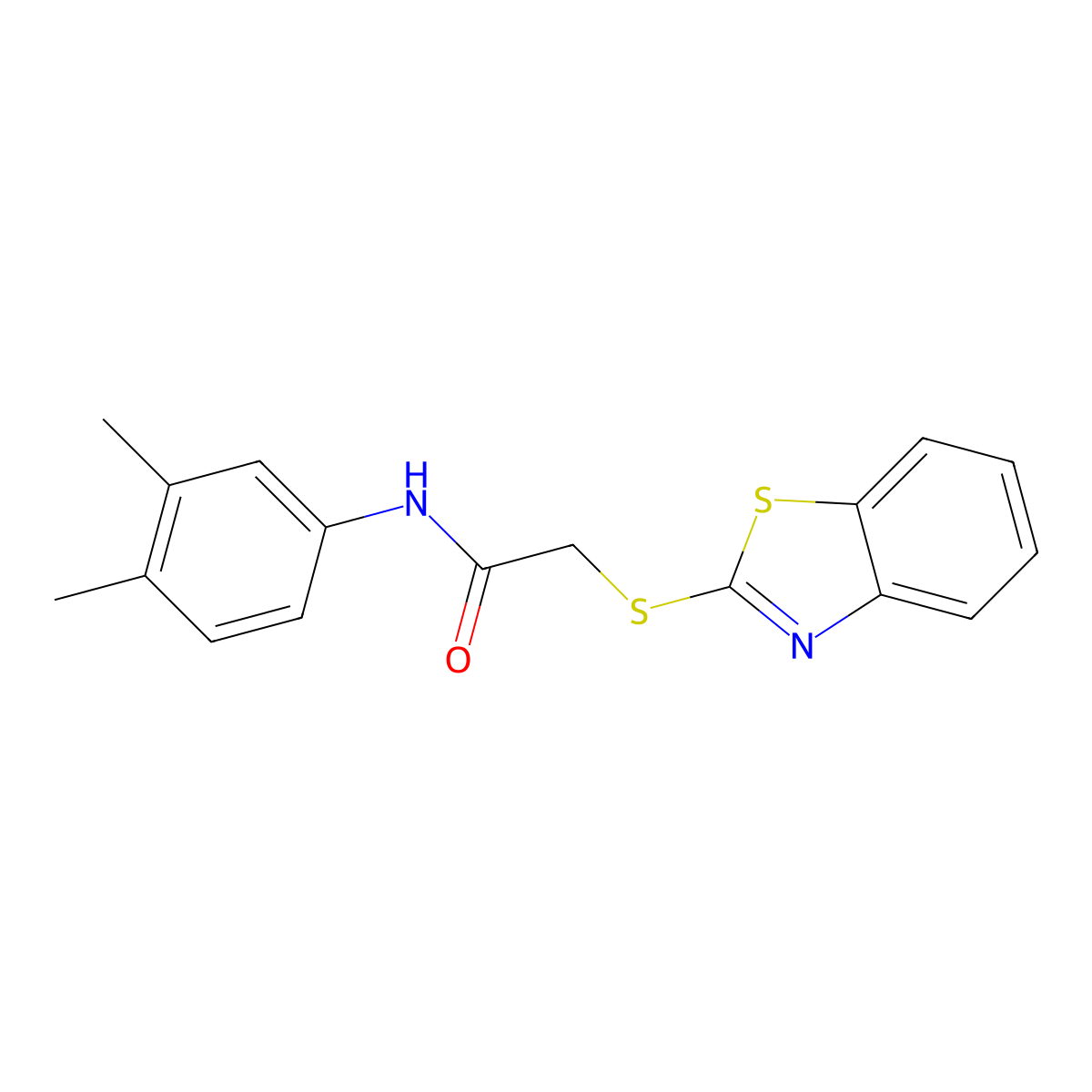 2-(1,3-benzothiazol-2-ylsulfanyl)-N-(3,4-dimethylphenyl)acetamide molecular structure, CAS 311320-51-1