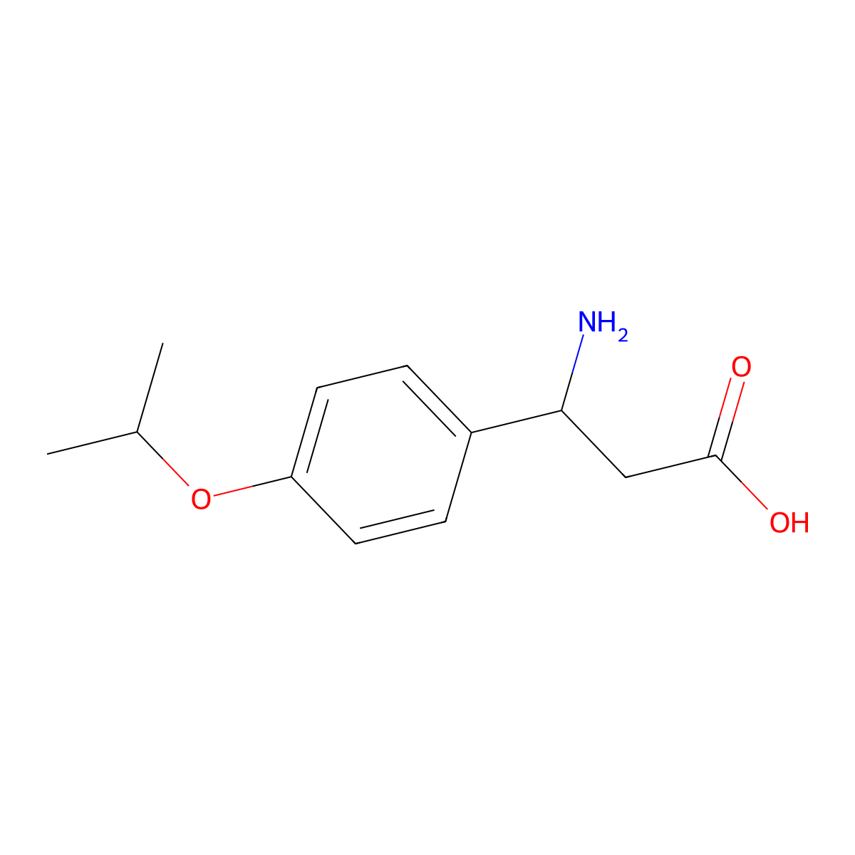 3-Amino-3-(4-isopropoxyphenyl)propanoic acid molecular structure, CAS 311321-19-4