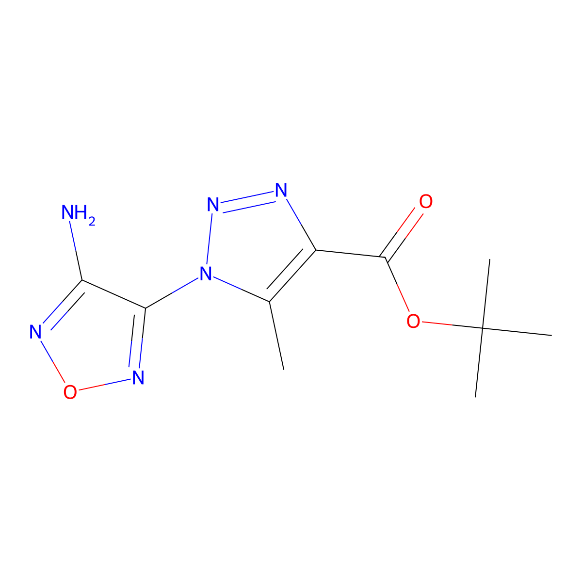 tert-butyl 1-(4-amino-1,2,5-oxadiazol-3-yl)-5-methyl-1H-1,2,3-triazole-4-carboxylate molecular structure, CAS 311321-42-3