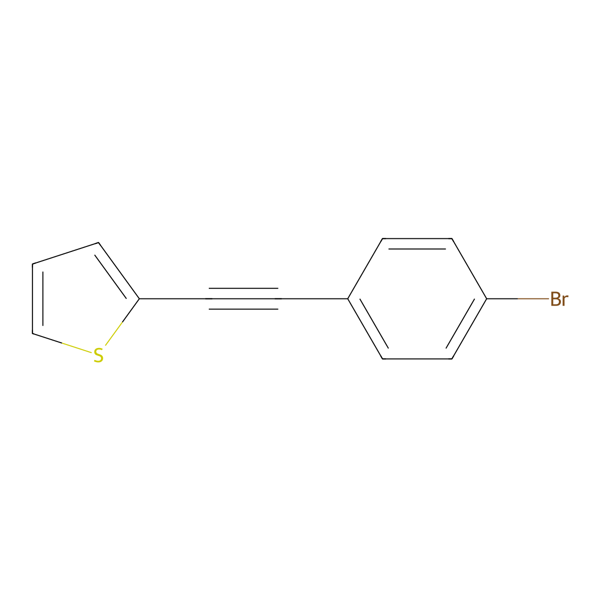 2-[2-(4-Bromophenyl)ethynyl]thiophene molecular structure, CAS 311321-58-1