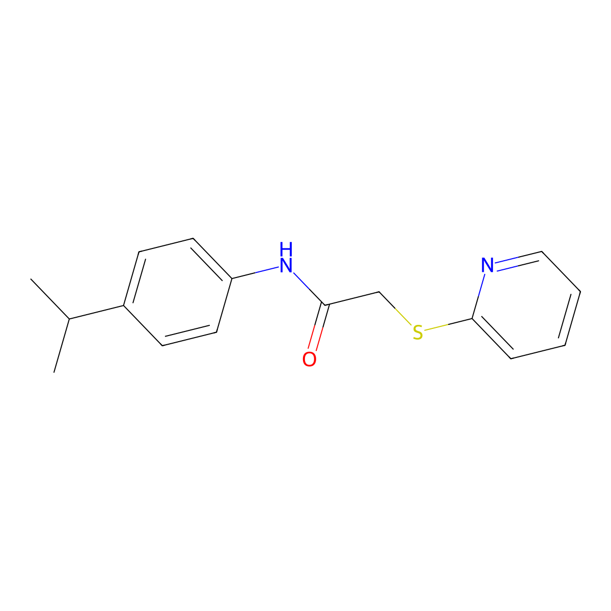 N-(4-isopropylphenyl)-2-(2-pyridinylsulfanyl)acetamide molecular structure, CAS 311322-12-0