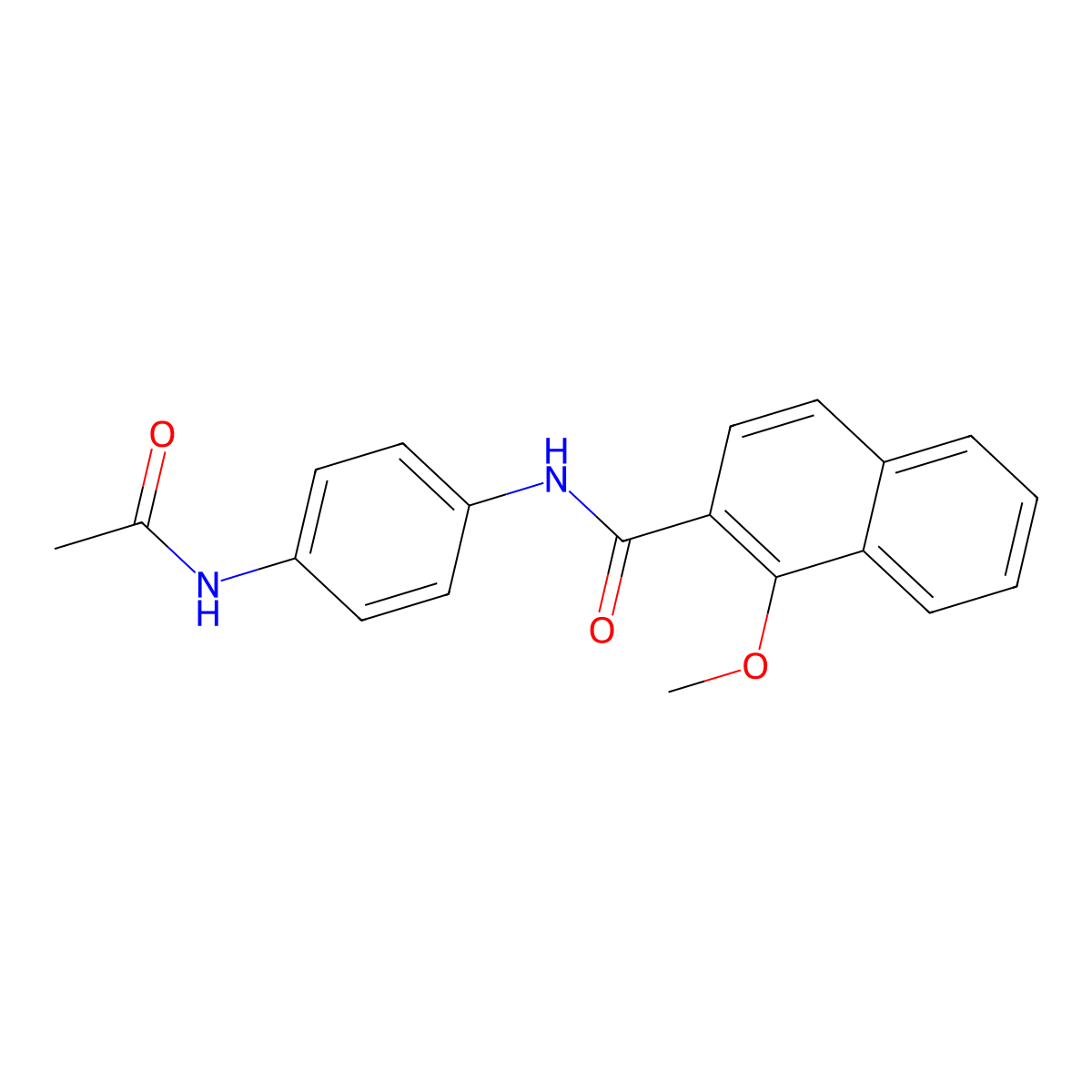 N-(4-acetamidophenyl)-1-methoxynaphthalene-2-carboxamide molecular structure, CAS 311322-23-3