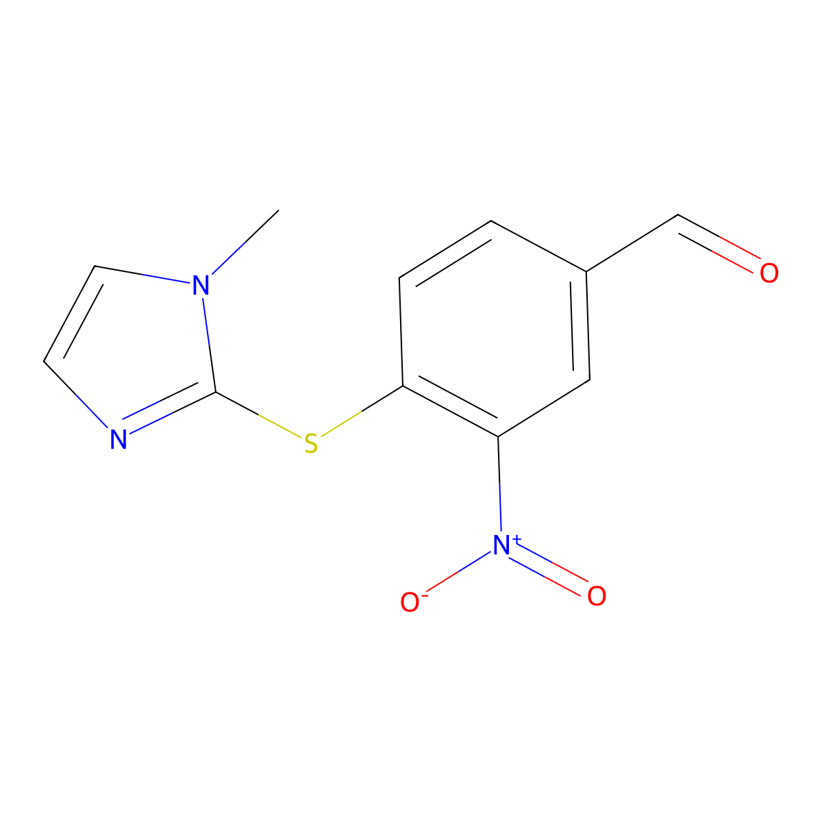 4-[(1-methyl-1H-imidazol-2-yl)sulfanyl]-3-nitrobenzaldehyde molecular structure, CAS 311322-41-5