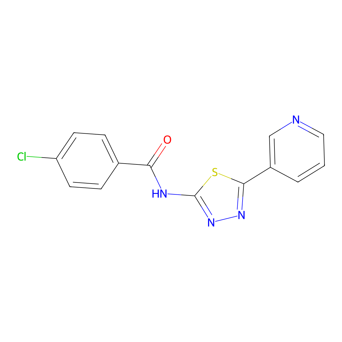 4-chloro-N-(5-pyridin-3-yl-1,3,4-thiadiazol-2-yl)benzamide molecular structure, CAS 311323-20-3