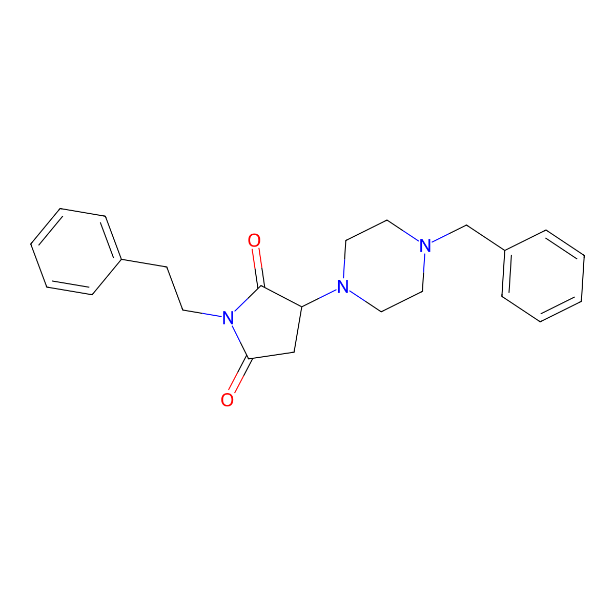 3-(4-Benzylpiperazin-1-yl)-1-(2-phenylethyl)pyrrolidine-2,5-dione molecular structure, CAS 311323-34-9