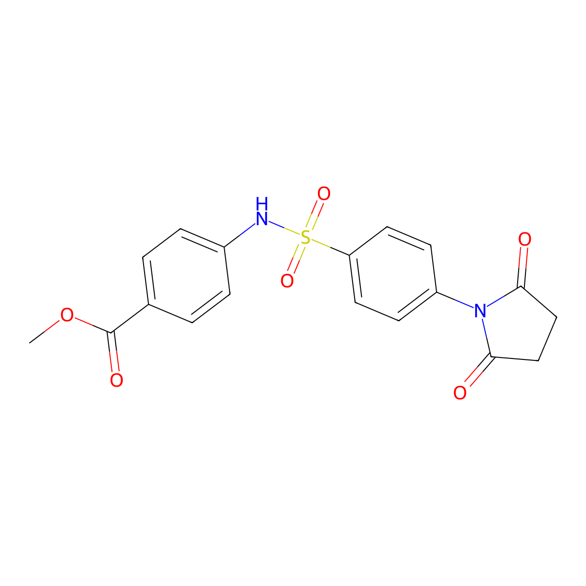 Methyl 4-({[4-(2,5-dioxoazolidinyl)phenyl]sulfonyl}amino)benzoate molecular structure, CAS 311323-58-7