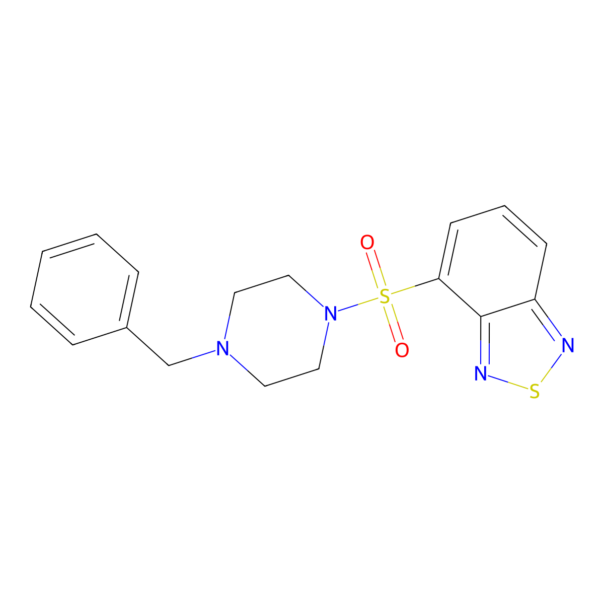 4-[(4-Benzylpiperazin-1-yl)sulfonyl]-2,1,3-benzothiadiazole molecular structure, CAS 311323-62-3
