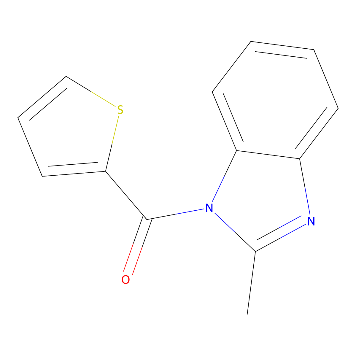 (2-methyl-1H-benzimidazol-1-yl)(thiophen-2-yl)methanone molecular structure, CAS 311324-11-5