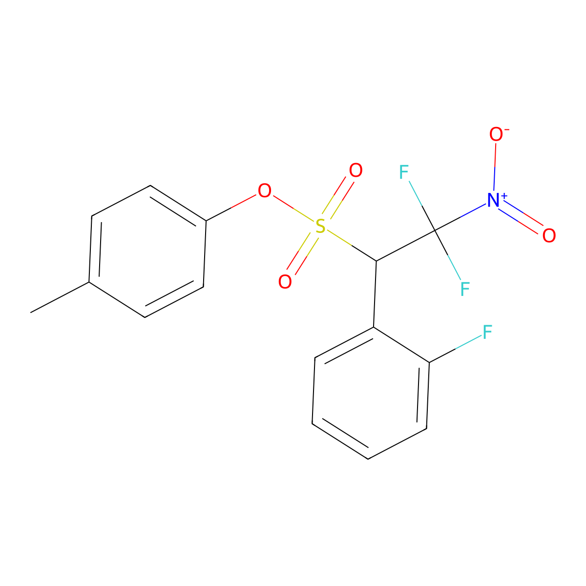 4-Methylphenyl 2,2-difluoro-1-(2-fluorophenyl)-2-nitroethanesulfonate molecular structure, CAS 311324-37-5