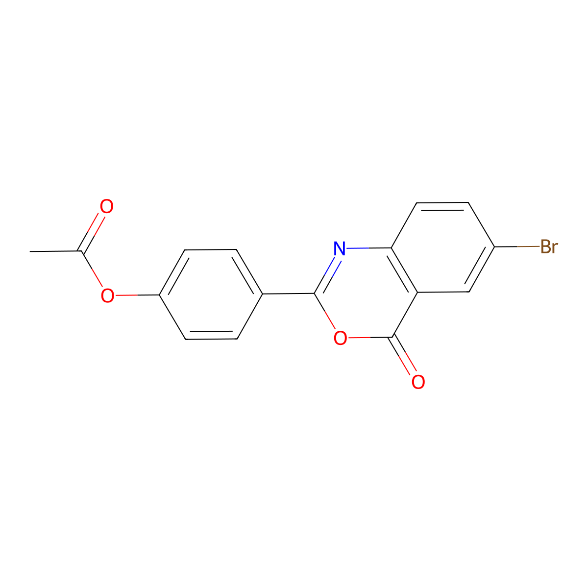 4-(6-bromo-4-oxo-4H-3,1-benzoxazin-2-yl)phenyl acetate molecular structure, CAS 311324-45-5