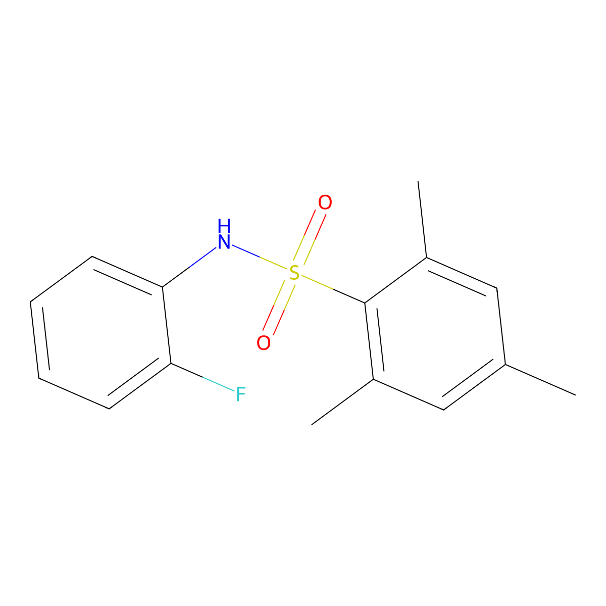 N-(2-fluorophenyl)-2,4,6-trimethylbenzenesulfonamide molecular structure, CAS 311324-53-5