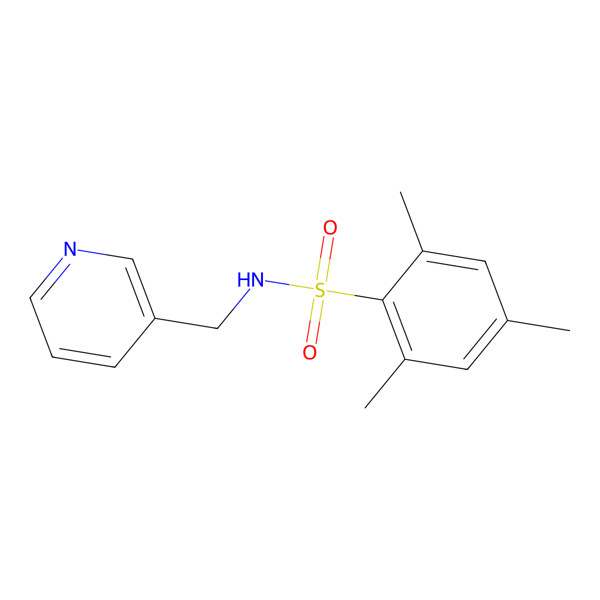 2,4,6-trimethyl-N-(3-pyridinylmethyl)benzenesulfonamide molecular structure, CAS 311324-55-7