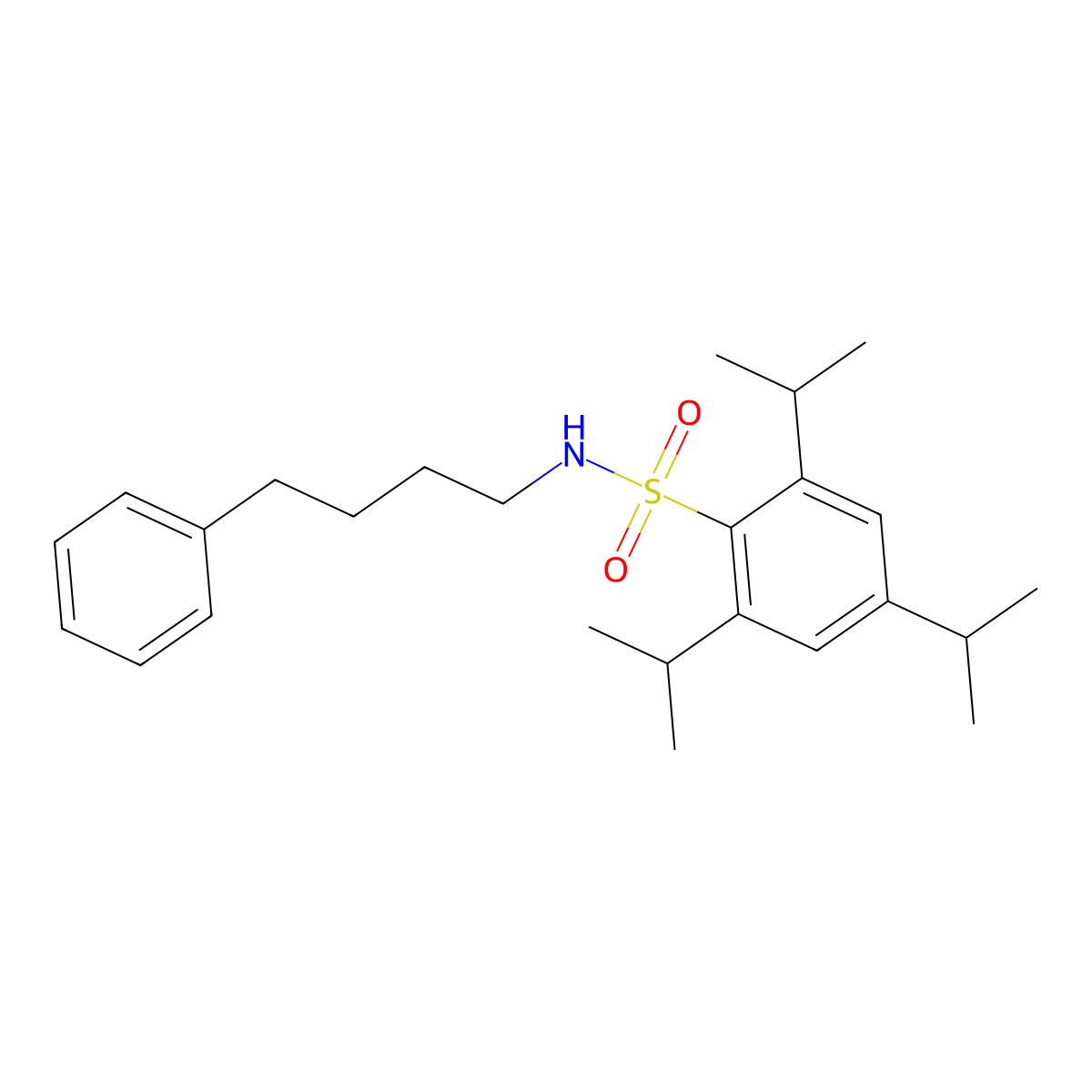 2,4,6-triisopropyl-N-(4-phenylbutyl)benzenesulfonamide molecular structure, CAS 311324-77-3
