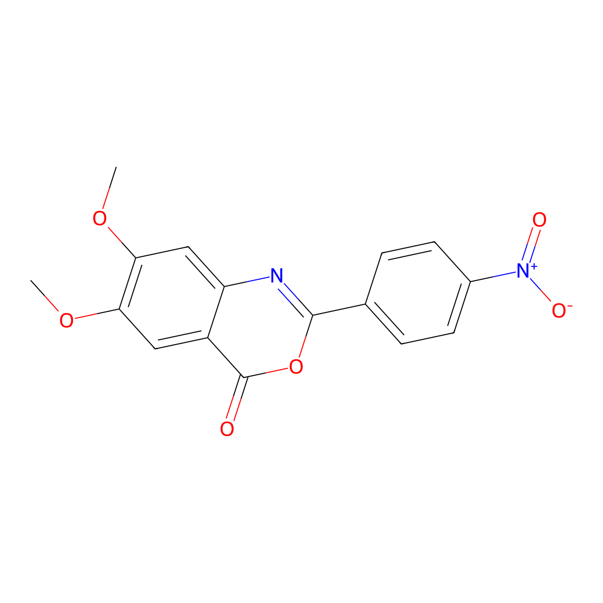 6,7-Dimethoxy-2-(4-nitrophenyl)-3,1-benzoxazin-4-one molecular structure, CAS 311324-78-4