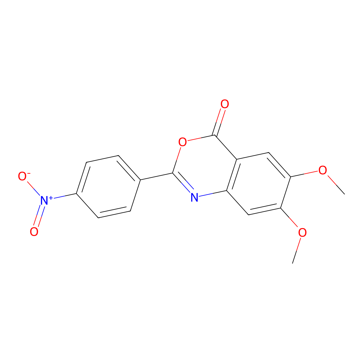 6,7-Dimethoxy-2-(4-nitrophenyl)-3,1-benzoxazin-4-one molecular structure, CAS 311324-78-4
