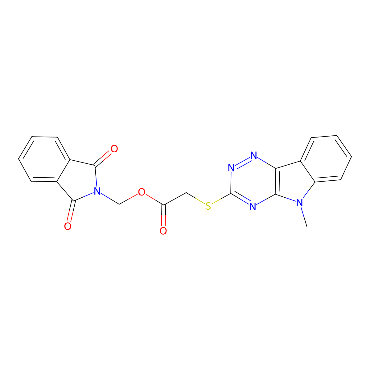(1,3-dioxo-1,3-dihydro-2H-isoindol-2-yl)methyl [(5-methyl-5H-[1,2,4]triazino[5,6-b]indol-3-yl)sulfanyl]acetate molecular structure, CAS 311325-76-5