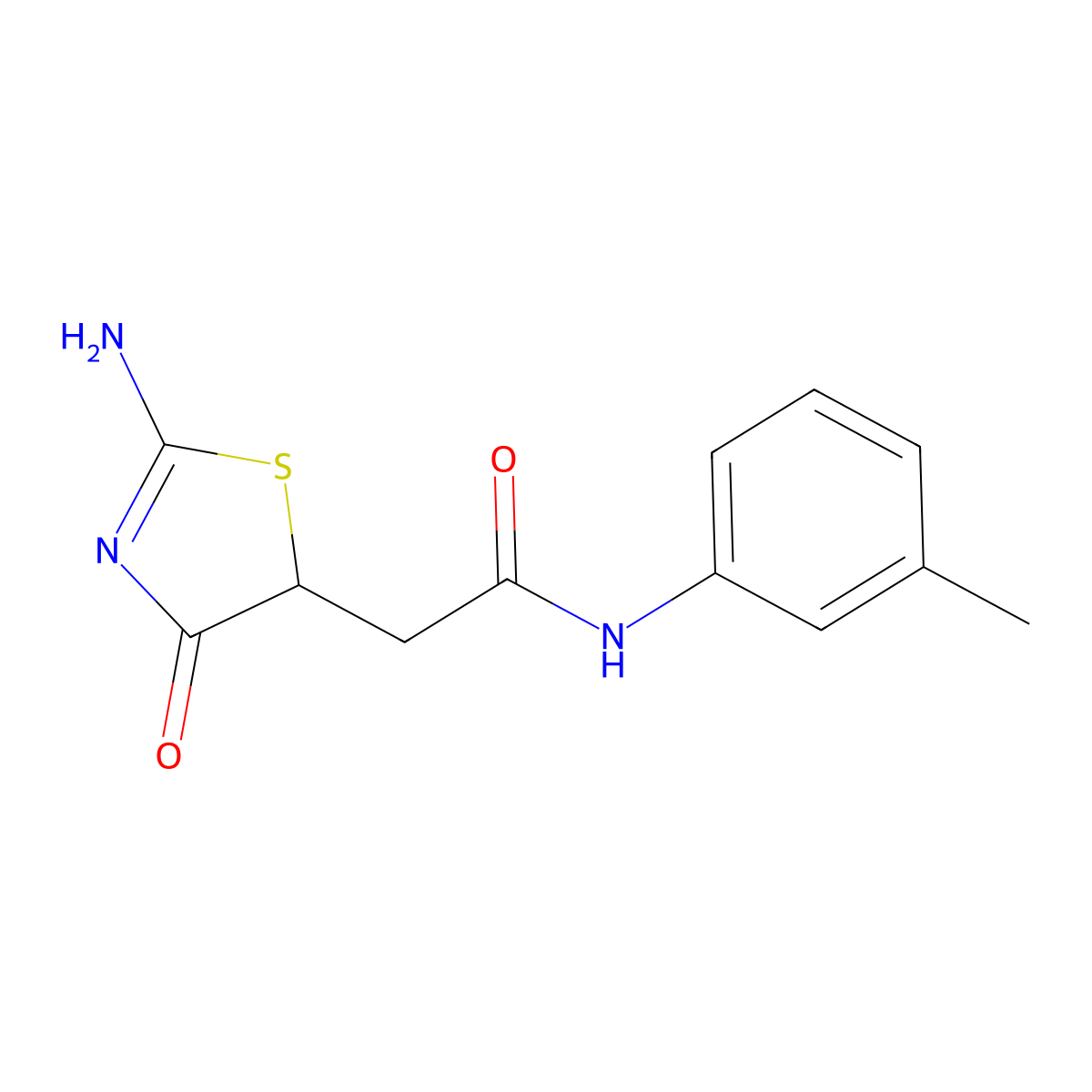 2-(2-imino-4-oxothiazolidin-5-yl)-N-(m-tolyl)acetamide molecular structure, CAS 311327-03-4