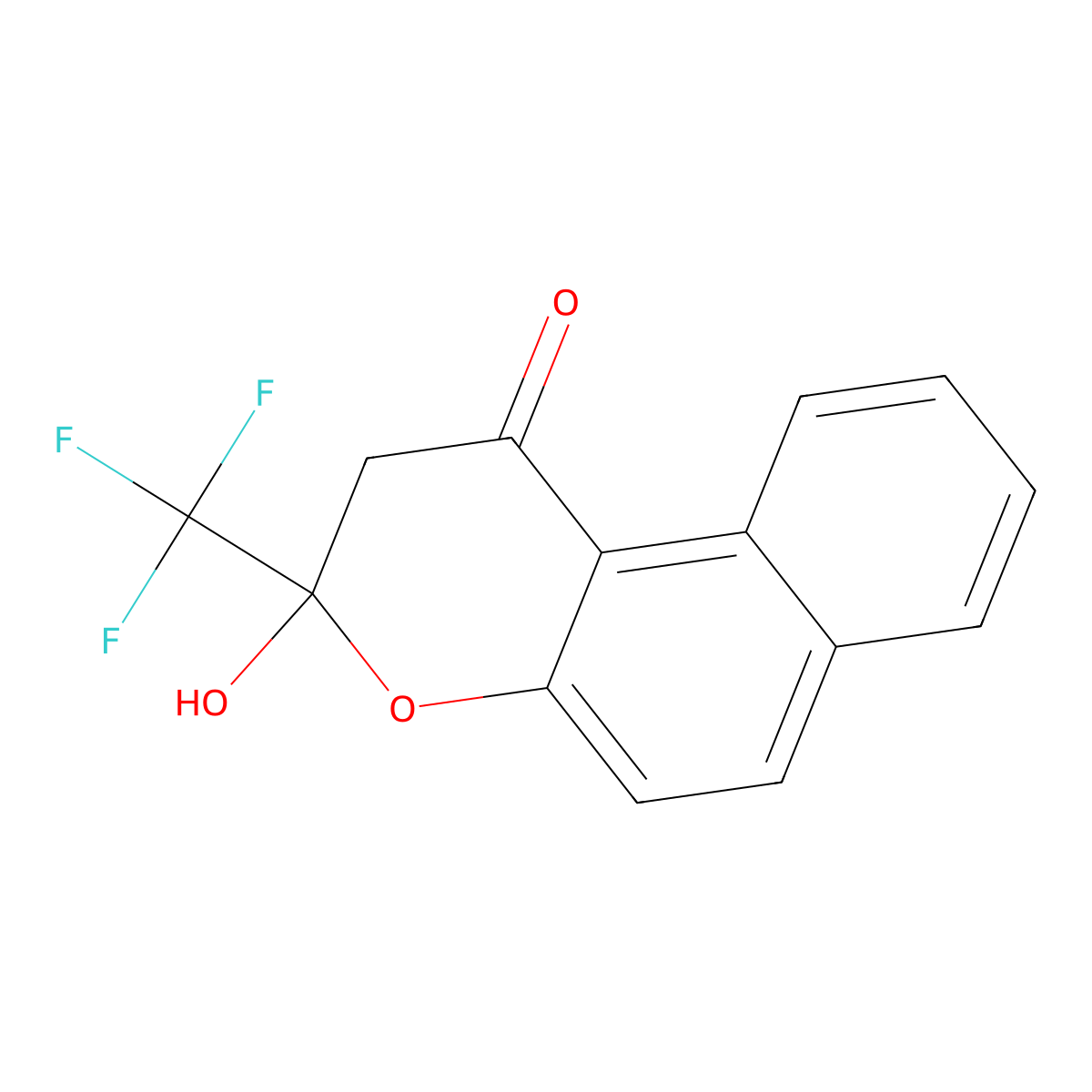 3-hydroxy-3-(trifluoromethyl)-2,3-dihydro-1H-benzo[f]chromen-1-one molecular structure, CAS 311328-38-8