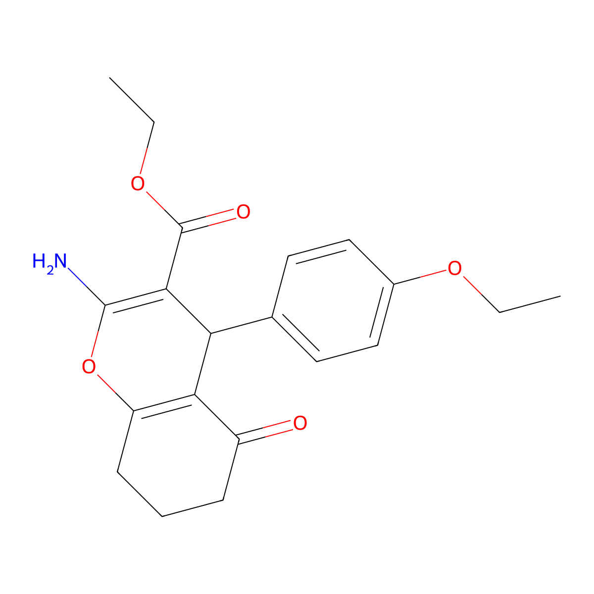 ethyl 2-amino-4-(4-ethoxyphenyl)-5-oxo-5,6,7,8-tetrahydro-4H-chromene-3-carboxylate molecular structure, CAS 311328-51-5