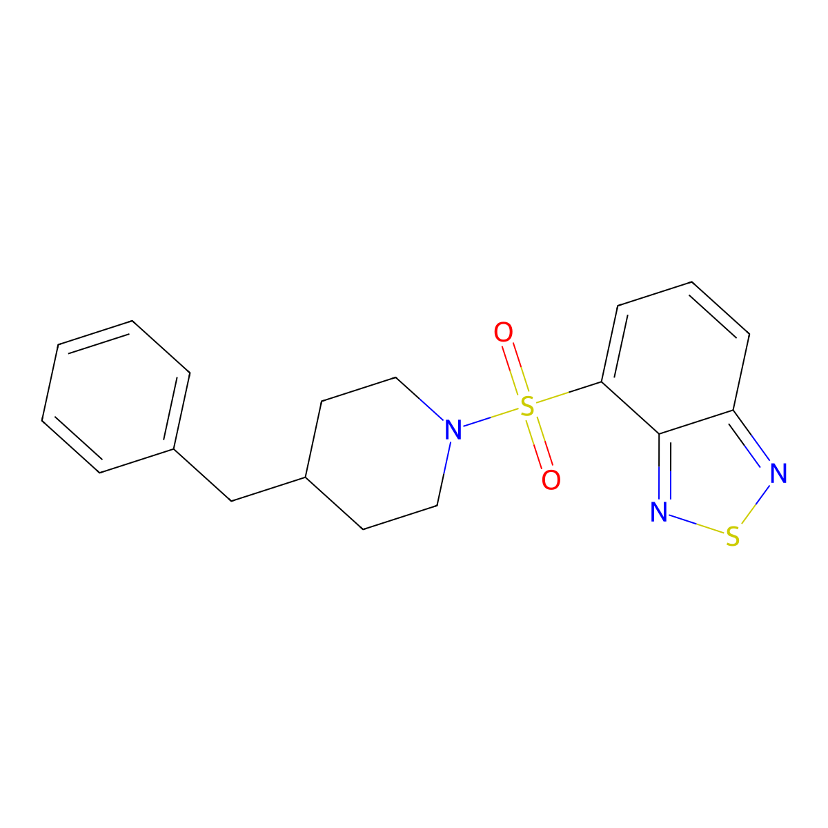 4-(4-Benzylpiperidin-1-yl)sulfonyl-2,1,3-benzothiadiazole molecular structure, CAS 311328-62-8