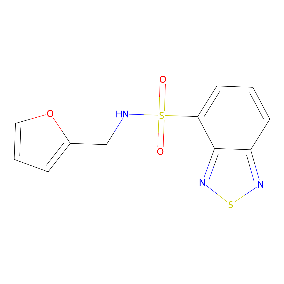 N-(furan-2-ylmethyl)-2,1,3-benzothiadiazole-4-sulfonamide molecular structure, CAS 311328-63-9