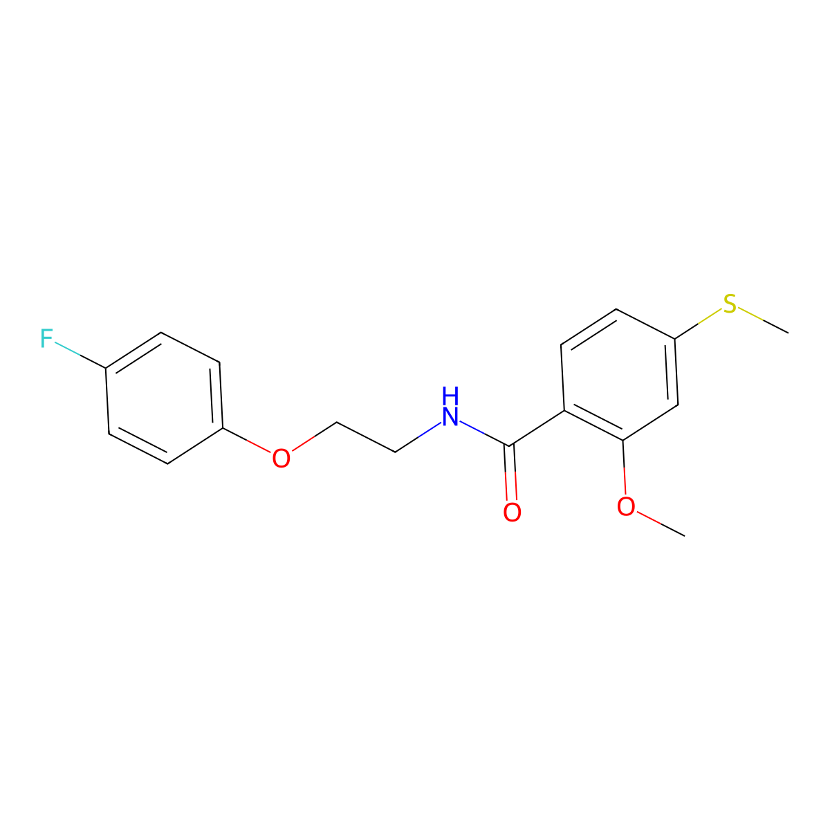 N-[2-(4-fluorophenoxy)ethyl]-2-methoxy-4-(methylsulfanyl)benzamide molecular structure, CAS 311328-94-6
