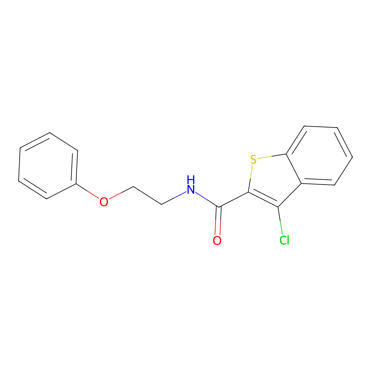 3-chloro-N-(2-phenoxyethyl)-1-benzothiophene-2-carboxamide molecular structure, CAS 311329-00-7