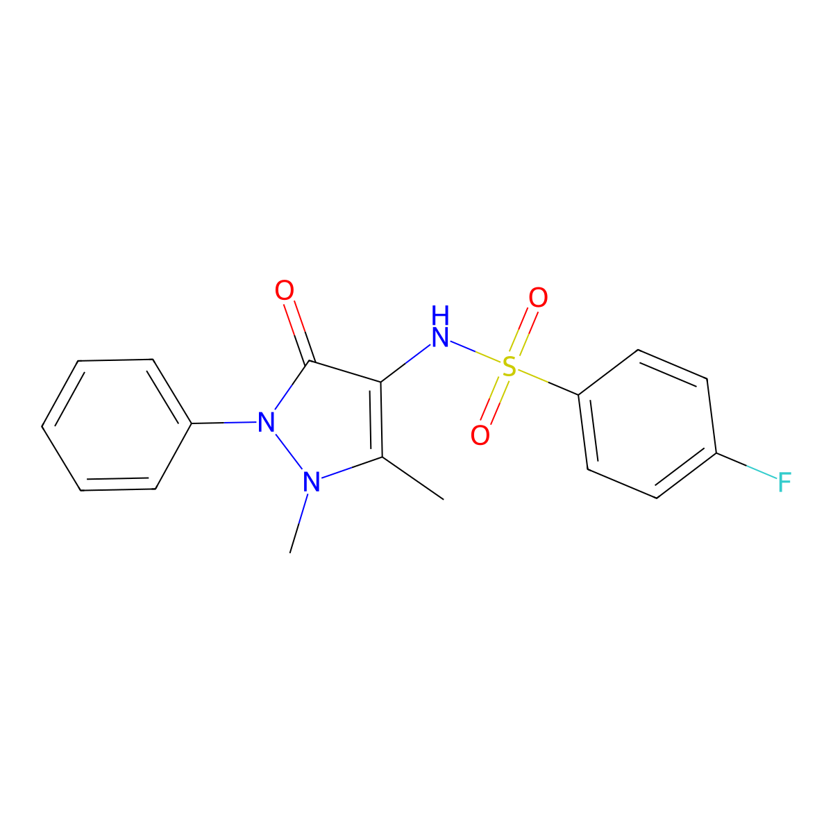 N-(1,5-dimethyl-3-oxo-2-phenyl-2,3-dihydro-1H-pyrazol-4-yl)-4-fluorobenzenesulfonamide molecular structure, CAS 311329-11-0