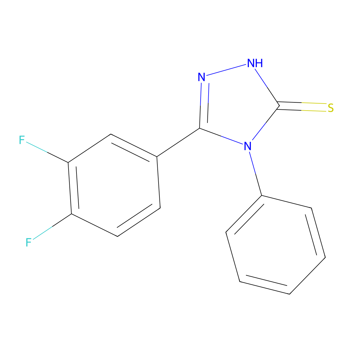 5-(3,4-Difluorophenyl)-4-phenyl-4H-1,2,4-triazole-3-thiol molecular structure, CAS 311329-63-2