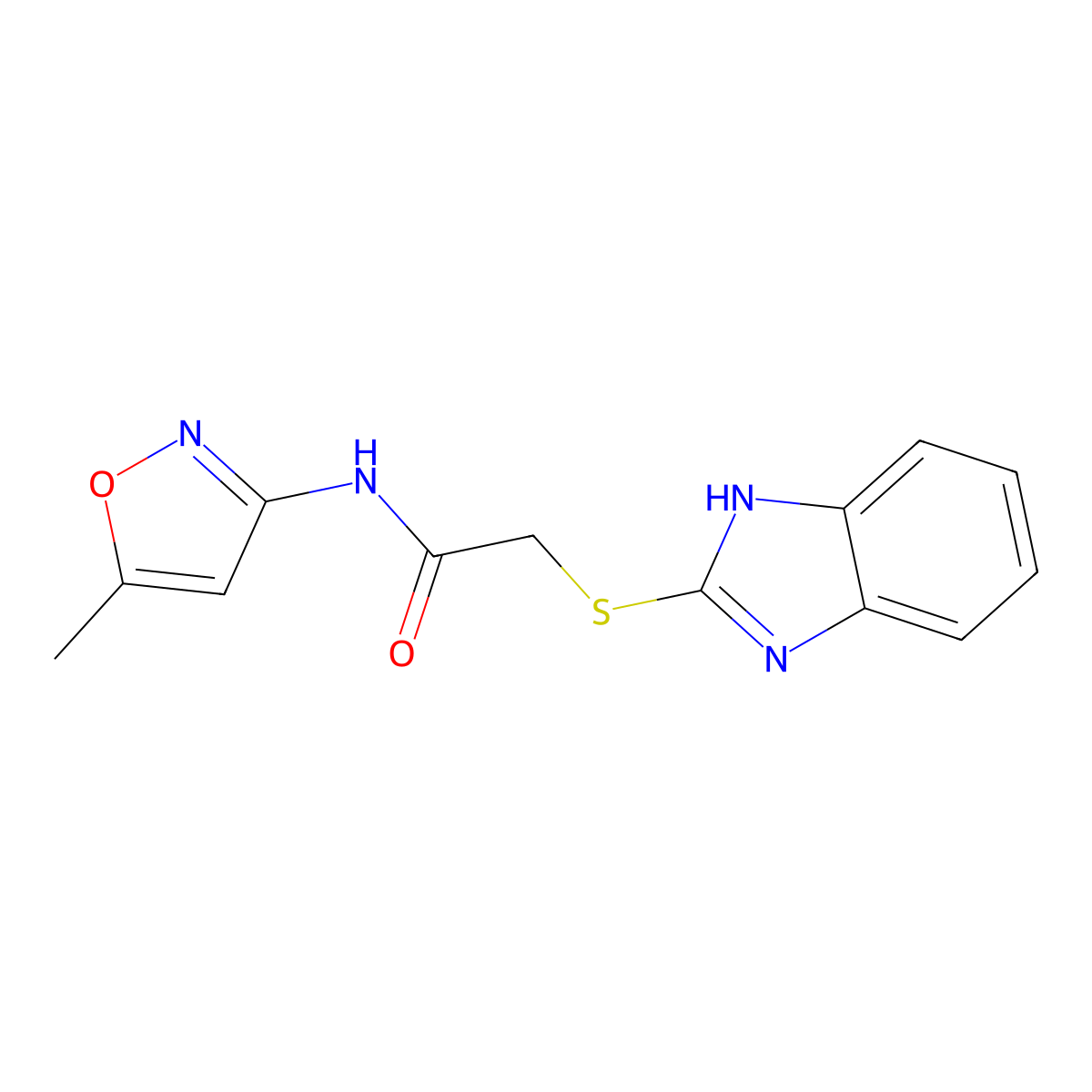 2-(1H-benzimidazol-2-ylthio)-N-(5-methyl-3-isoxazolyl)acetamide molecular structure, CAS 311329-80-3