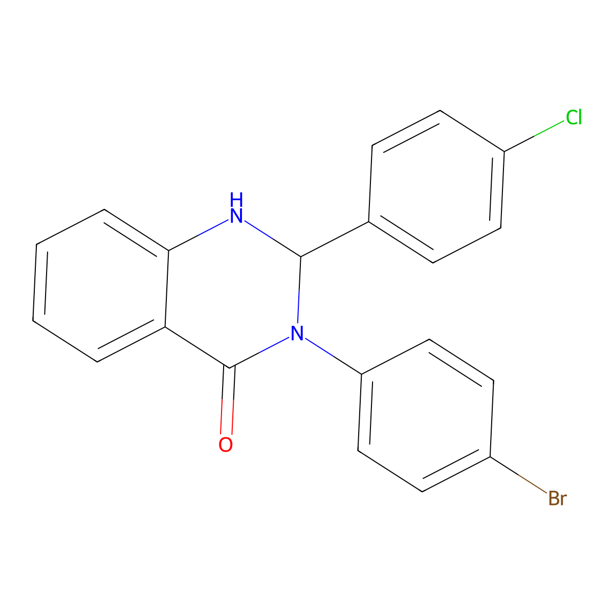 3-(4-Bromophenyl)-2-(4-chlorophenyl)-1,2-dihydroquinazolin-4-one molecular structure, CAS 311330-07-1