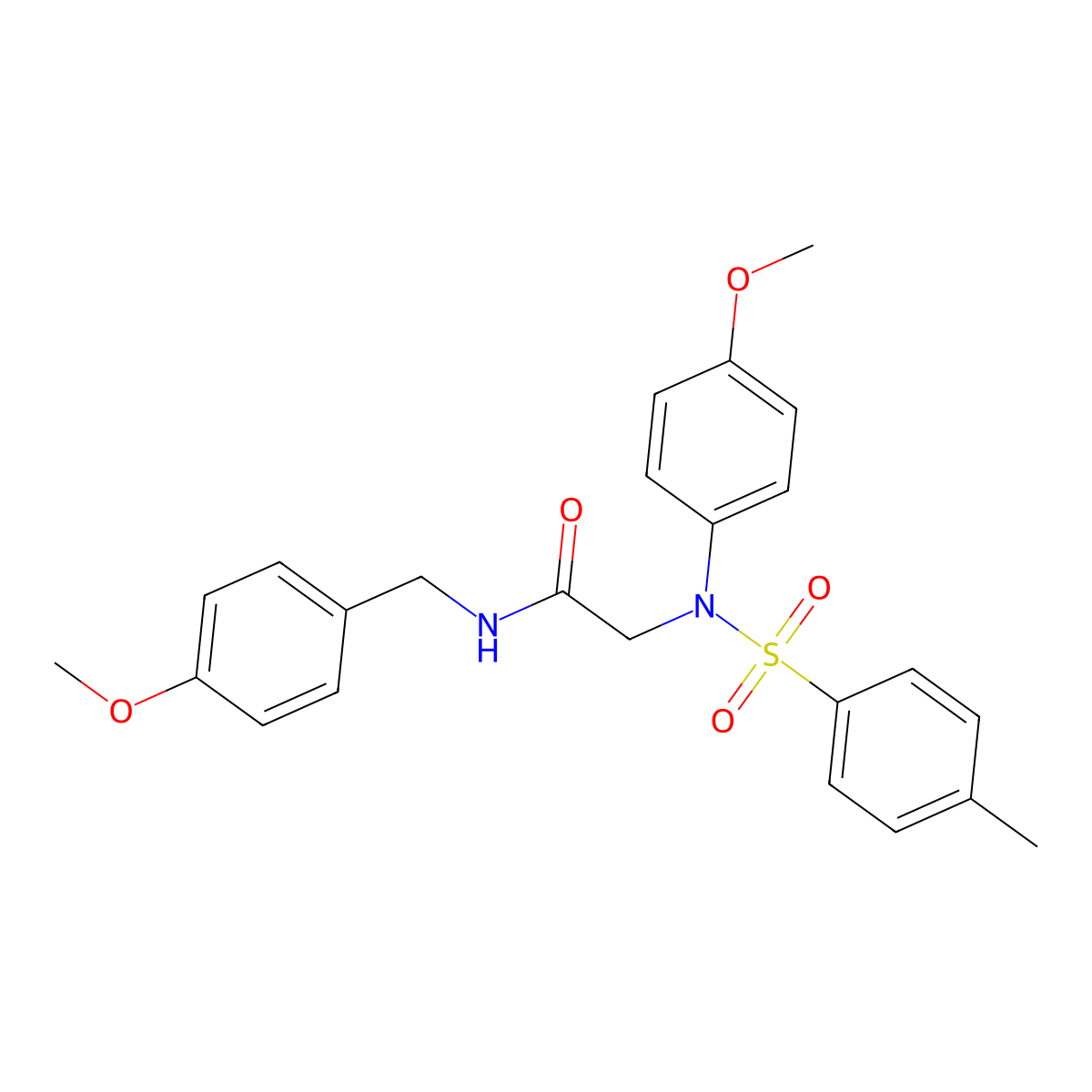 2-(4-methoxy-N-(4-methylphenyl)sulfonylanilino)-N-[(4-methoxyphenyl)methyl]acetamide molecular structure, CAS 311330-69-5