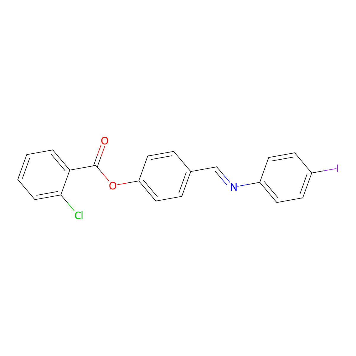 4-[[(4-Iodophenyl)imino]methyl]phenyl 2-chlorobenzoate molecular structure, CAS 311330-86-6